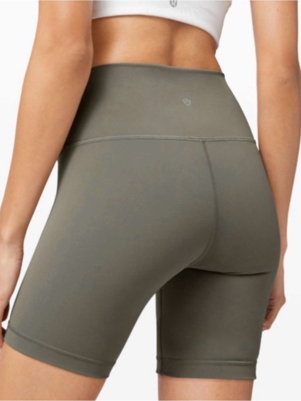 lululemon Wunder Train High Rise Short 8” Dark Olive Size 4 EUC